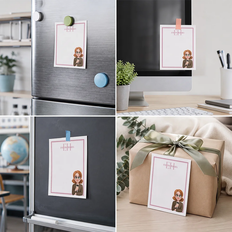 Confident,Gift For Colleagues,Vector - A Note From Colleagues With Name & Monogram - Personalized Notepad