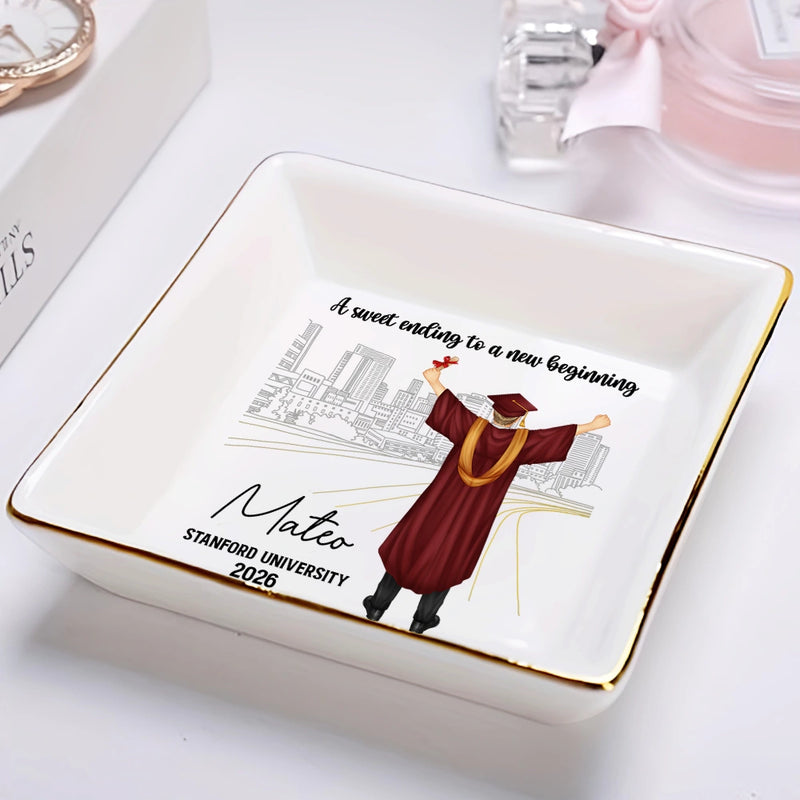 A Sweet Ending To A New Beginning - Personalized Ring Dish