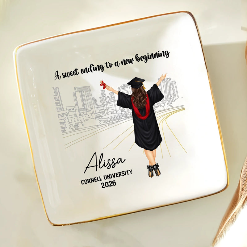 A Sweet Ending To A New Beginning - Personalized Ring Dish