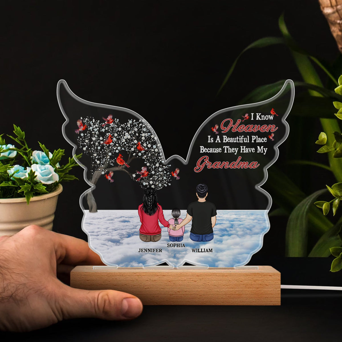 I Am Always With You - Family, Memorial Gift - Personalized 3D Led Light Wooden Base