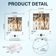 Custom Photo Couple Love Song - Gift For Couples - Personalized Vertical Rectangle Acrylic Plaque