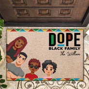 A Dope Black Family Lives Here - Gift For Family - Personalized Doormat