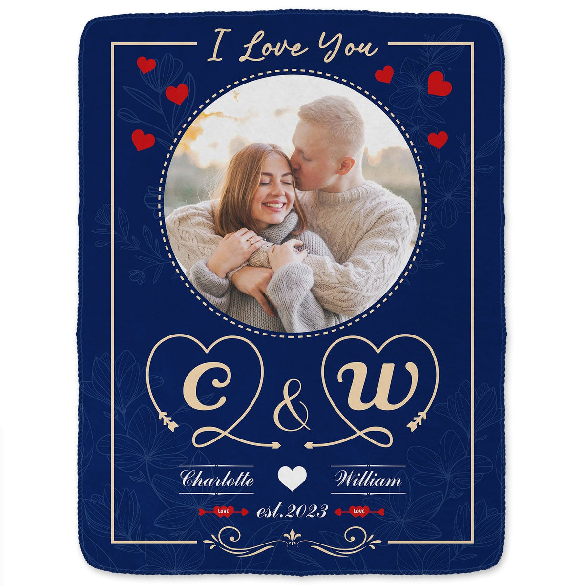 Custom Photo I Love You - Loving Gift For Couples - Personalized Fleece Blanket, Sherpa Blanket