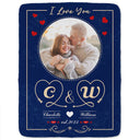 Custom Photo I Love You - Loving Gift For Couples - Personalized Fleece Blanket, Sherpa Blanket