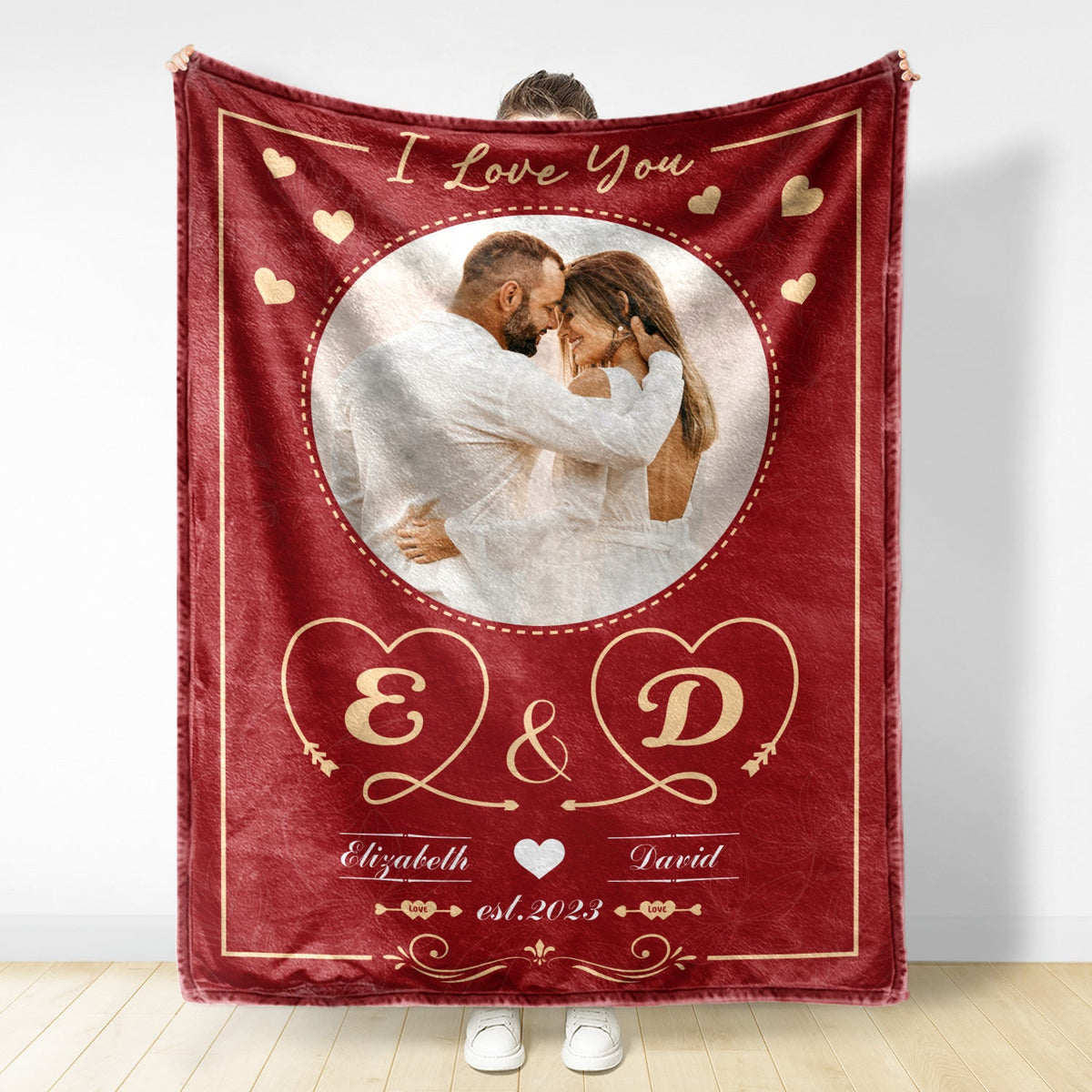 Custom Photo I Love You - Loving Gift For Couples - Personalized Fleece Blanket, Sherpa Blanket