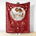 Custom Photo I Love You - Loving Gift For Couples - Personalized Fleece Blanket, Sherpa Blanket