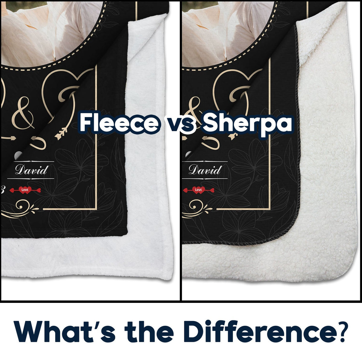 Custom Photo I Love You - Loving Gift For Couples - Personalized Fleece Blanket, Sherpa Blanket