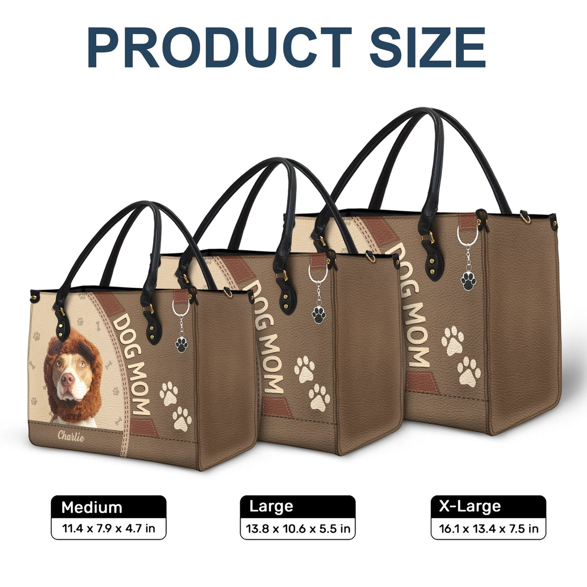 Custom Photo Dog Cat Mom - Gift For Cat Mom, Dog Mom, Pet Lovers - Personalized Leather Bag
