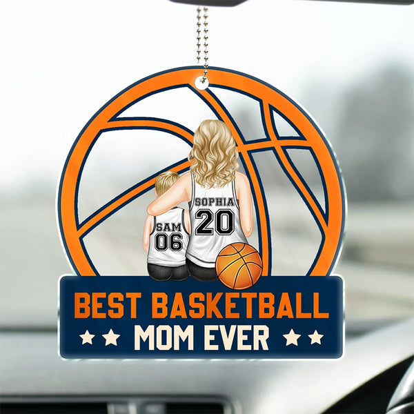 Best Basketball Mom Ever - Gift For Sport Mom, Basketball Mom - Personalized Acrylic Car Hanger