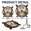 Proud Baseball Mom - Gift For Baseball Mother - Personalized 2-Layered Wooden Plaque With Stand