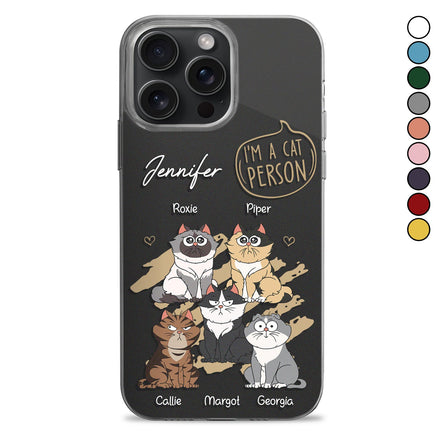 I'm A Cat Person - Gift For Cat Lovers, Cat Mom, Cat Dad - Personalized Clear Phone Case
