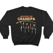 Fishing Hooked On Dad, Grandpa - Gift For Father, Grandfather - Personalized T Shirt