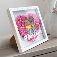 Mom Grandma We Love You - Loving Gift For Mother, Grandmother - Personalized Flower Shadow Box