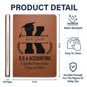 Monogram Graduation Ceremony - Graduation Gift, Gift For Friends - Personalized Leather Journal
