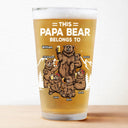 This Papa Bear Belongs To - Personalized Beer Glass