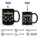 First Dad Now Grandpa Handprints - Personalized Black Mug