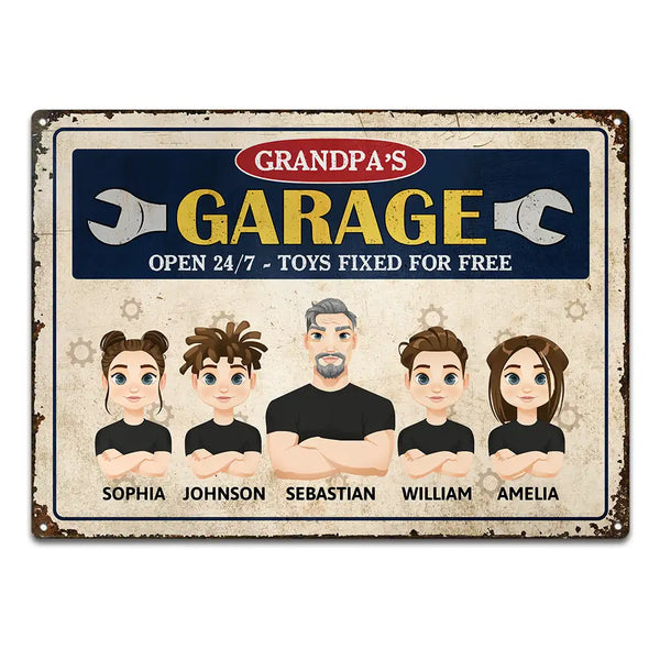 Dad's Grandpa's Garage - Personalized Classic Metal Signs