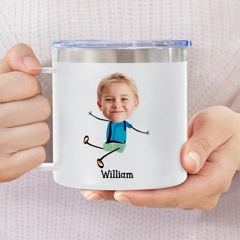 Custom Photo To Dad From The Reasons You Drink Funny - Personalized 14oz Stainless Steel Tumbler With Handle