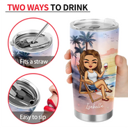 Sun Salt Sand Summer Vibe - Personalized Tumbler