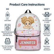 Car Mermaid Unicorn Dinosaur Astronaut Kids - Personalized Canvas Backpack