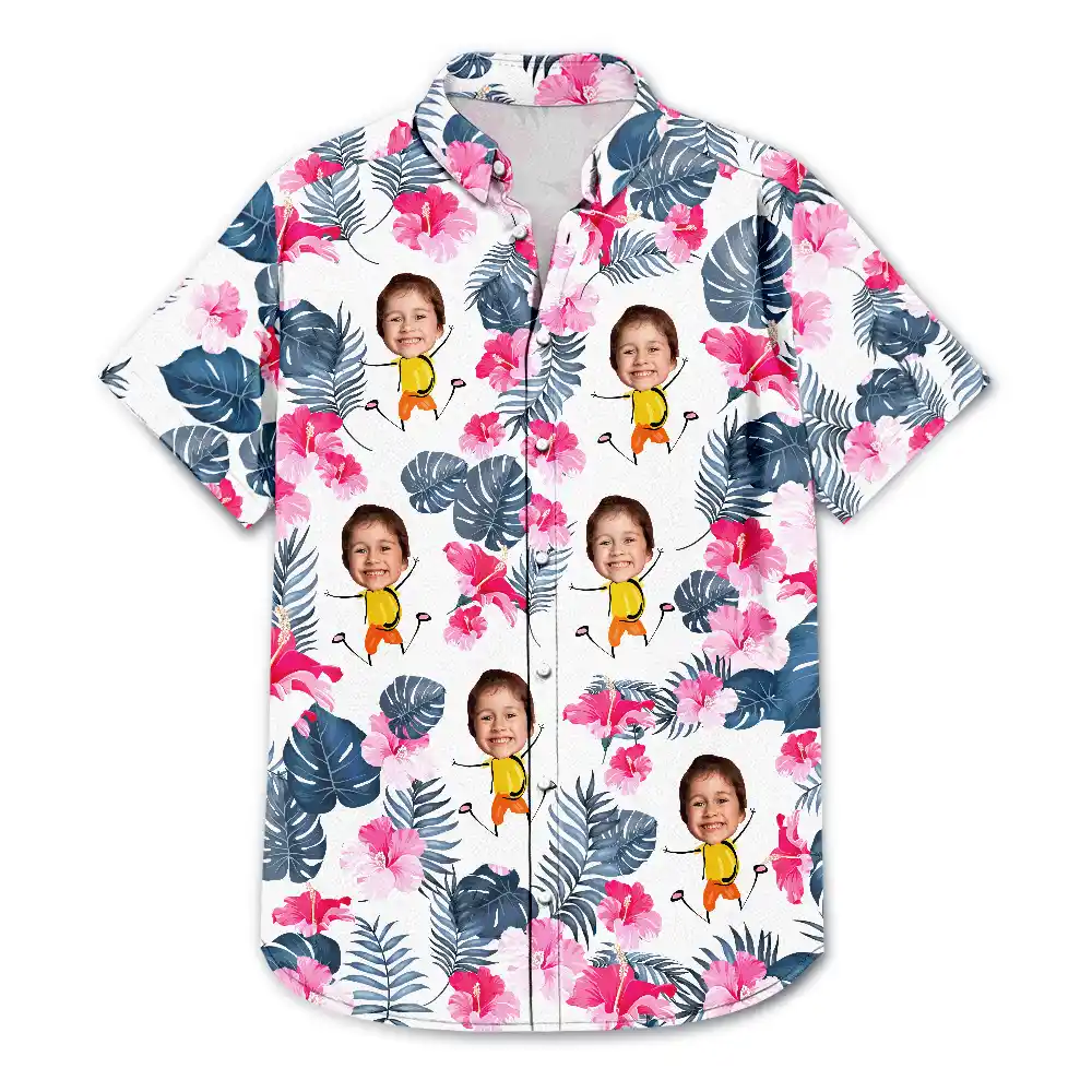 Custom Photo Funny Kids - Personalized Hawaiian Shirt