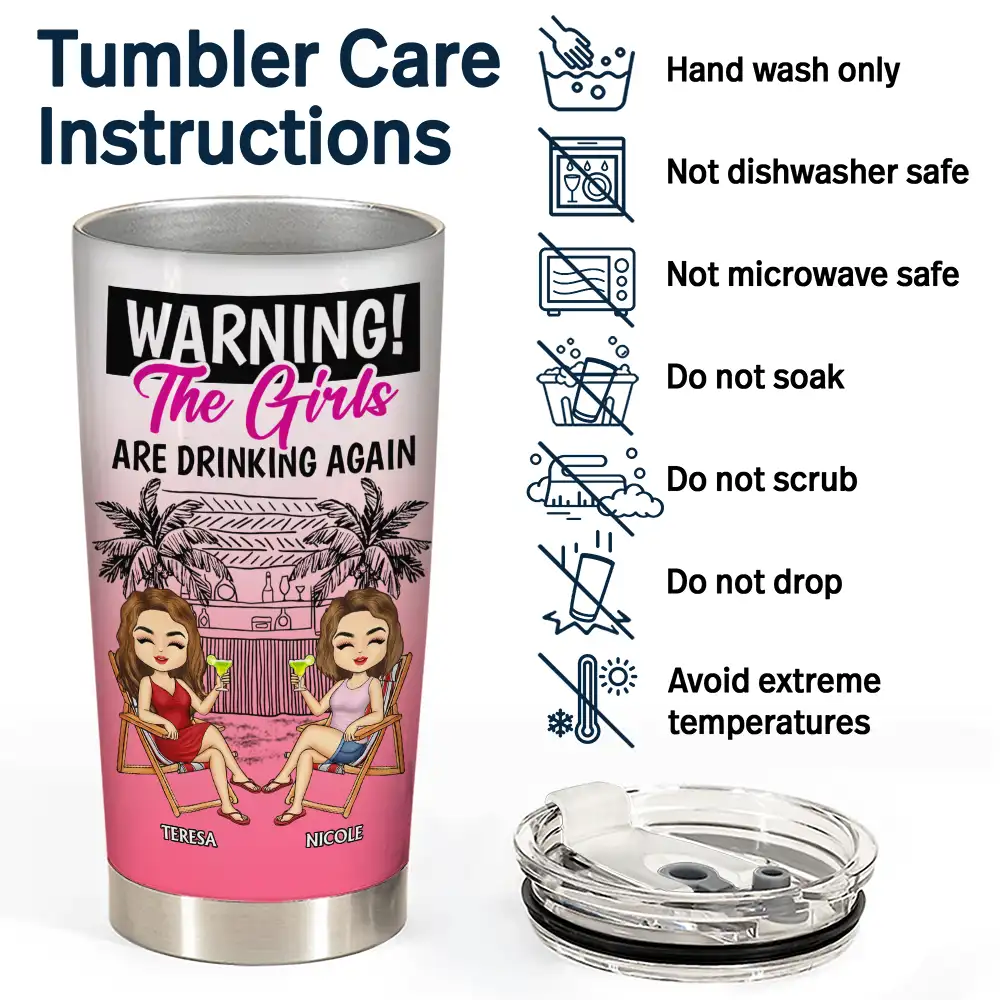 Warning The Girls Are Drinking Again Summer - Personalized Tumbler
