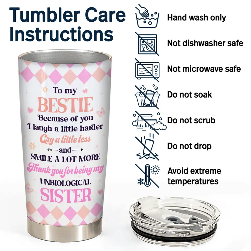 Y2K Besties Because Of You I Laugh A Little Harder - Personalized Tumbler