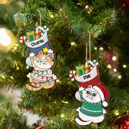 Jingle Cat All The Way - Personalized Custom Shaped Wooden Ornament