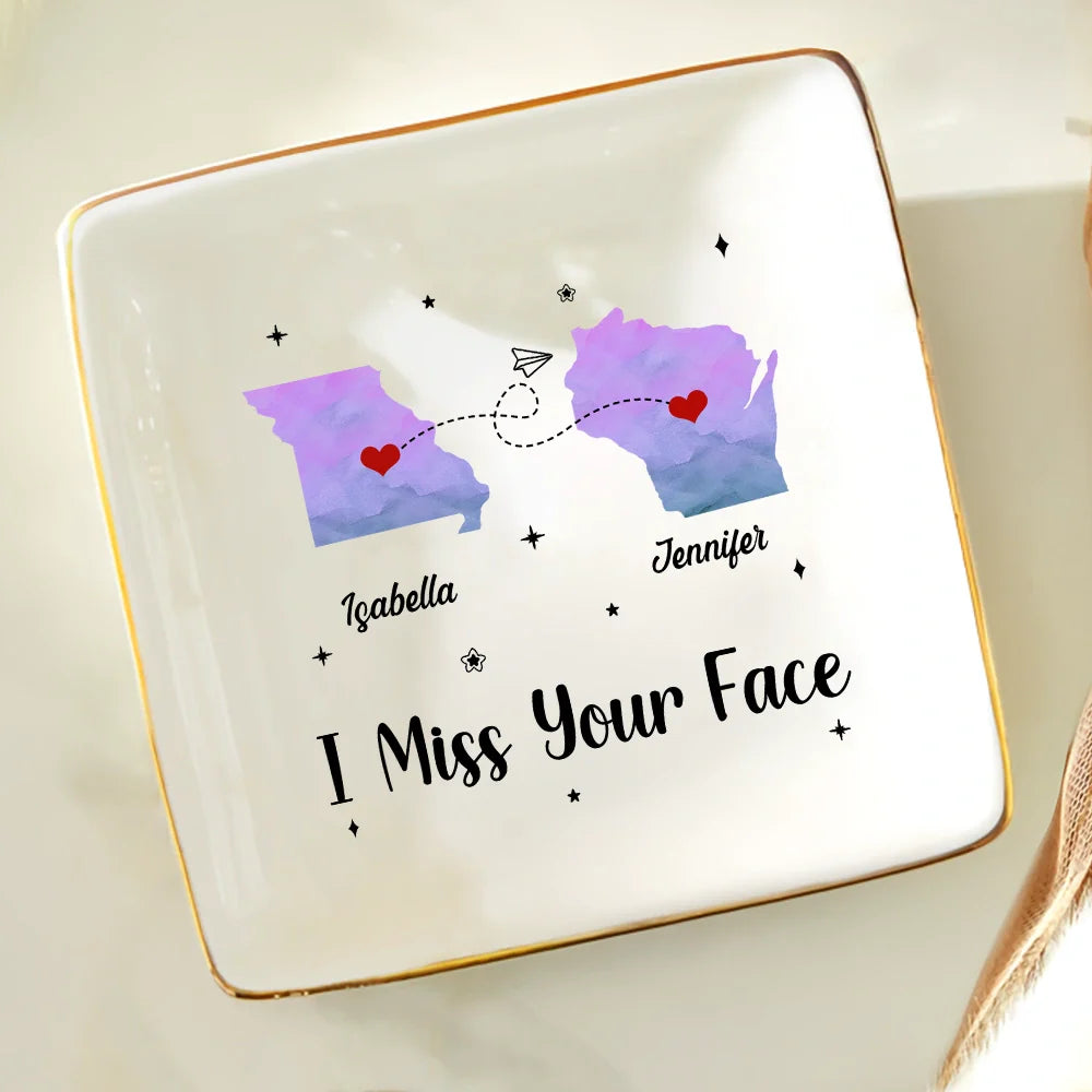 I Miss Your Face - Personalized Ring Dish