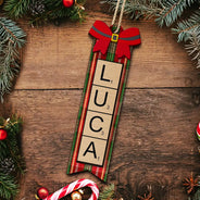 Family - Christmas Scrabble Ornament Family Name Ornament - Personalized 2-Layered Wooden Ornament