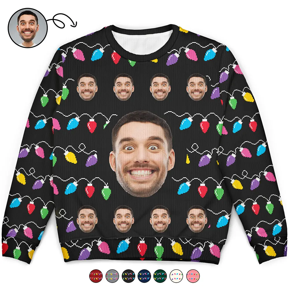 Gift For Women, Gift For Men - Custom Photo This Is My Ugly Sweater - Personalized Unisex Ugly Sweater