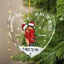 Gift For Couples, Gift For Husband, Gift For Wife, Gift For Boyfriend - Couple Sideview My Favorite Place In The World - Personalized Glass Ornament