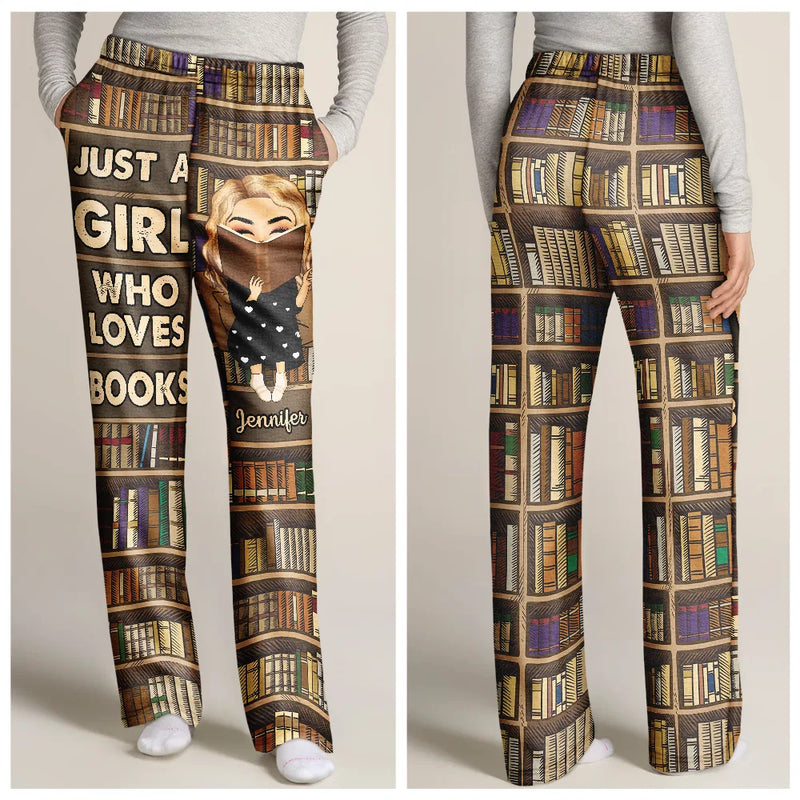 Reading,Gift For Yourself - Reading Chibi Just A Girl Who Loves Books - Personalized Pajama Pants