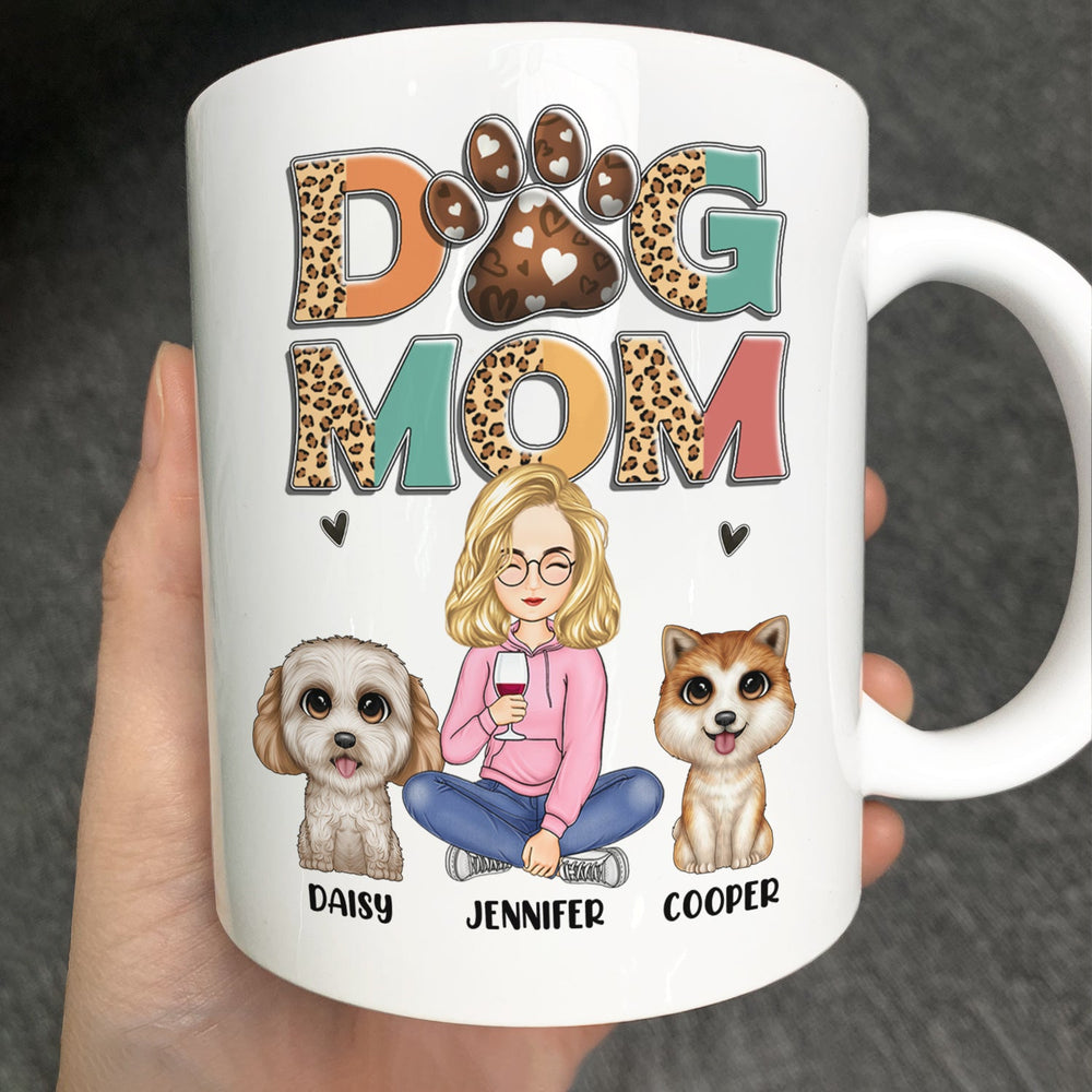 Dog Mom Leopard - Personalized Mug