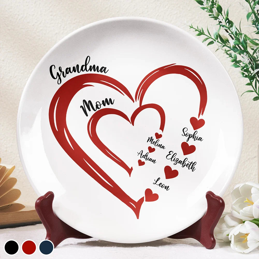 Grandma Mom Sweethearts - Personalized Ceramic Plate