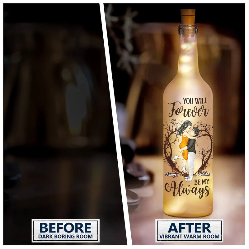 Gift For Couples, Gift For Husband, Gift For Boyfriend, Gift For Girlfriend, Gift For Wife - Couple Favorite Place In All The World - Personalized Bottle Light
