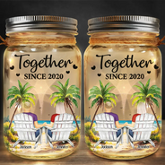 Gift For Couples,Gift For Husband,Gift For Wife,Gift For Boyfriend,Gift For Girlfriend,Love - You & Me We Got This Landscape - Personalized Mason Jar Light