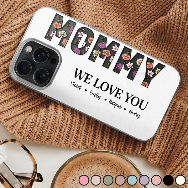 Gift For Mother, Mom, Children - Mommy Grandma Birth Month Flower We Love You - Personalized Clear Phone Case
