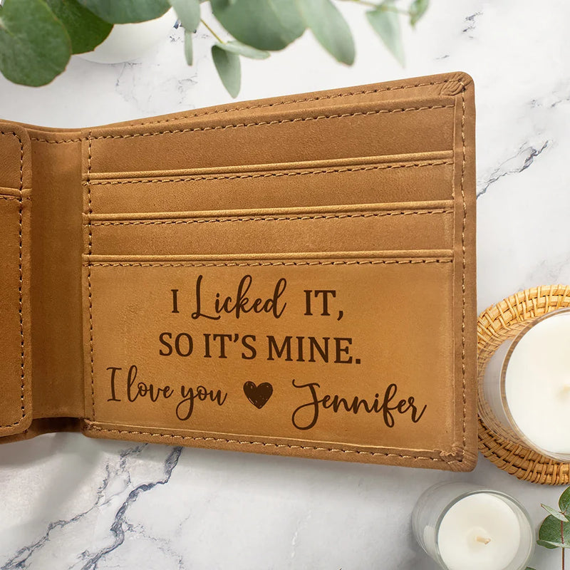 Gift For Couples, Gift For Husband, Gift For Boyfriend - I Licked It So It's Mine - Personalized Bifold Wallet