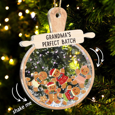 Christmas Grandma Cookies Perfect Batch - Personalized 3-Layered Acrylic Shaker Ornament