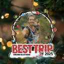 Custom Photo,Christmas,Family,Happy,Travel - Custom Photo Travel Family Couple Friend Best Trip - Personalized Custom Shaped Acrylic Ornament