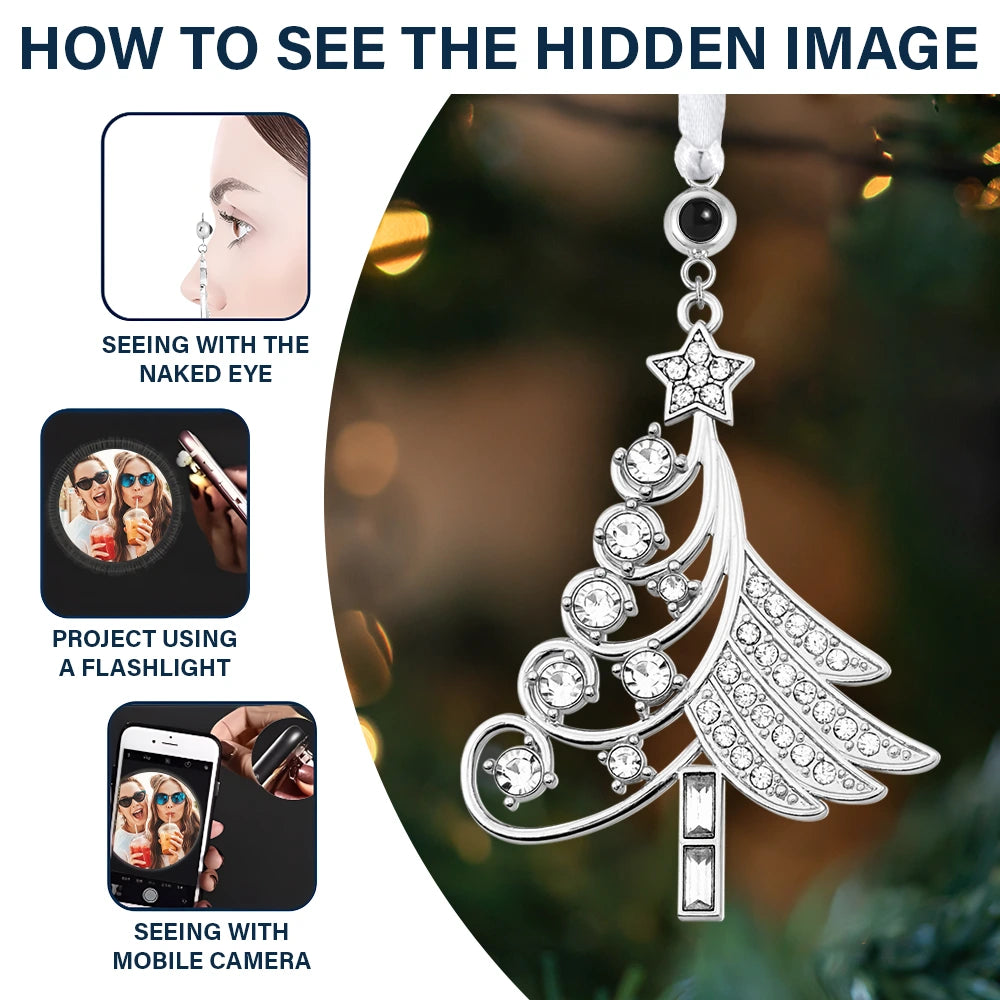Gift For Bestie,Christmas,Custom Photo - Custom Photo Bestie Sister Old Friends - Personalized Photo Projection Ornament