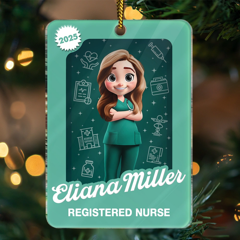 Gift For Yourself,Gift For Women,Gift For Men,Christmas,Happy,Nurse - 3D Effect Nurse Woman Man Toy Box - Personalized Custom Shaped Acrylic Ornament