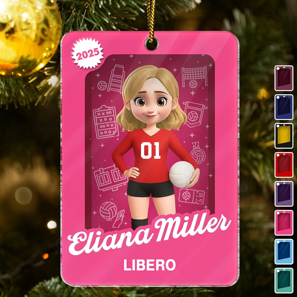 3D Effect Volleyball Player Toy Box - Personalized Custom Shaped Acrylic Ornament