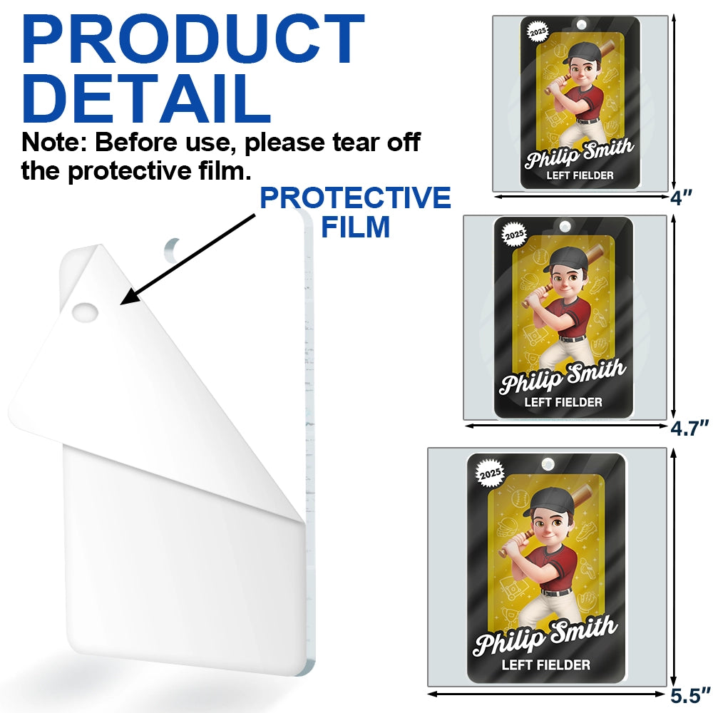 Gift For Yourself,Gift For Women,Gift For Men,Christmas,Happy,Baseball - 3D Effect Baseball Girl Boy Toy Box - Personalized Custom Shaped Acrylic Ornament