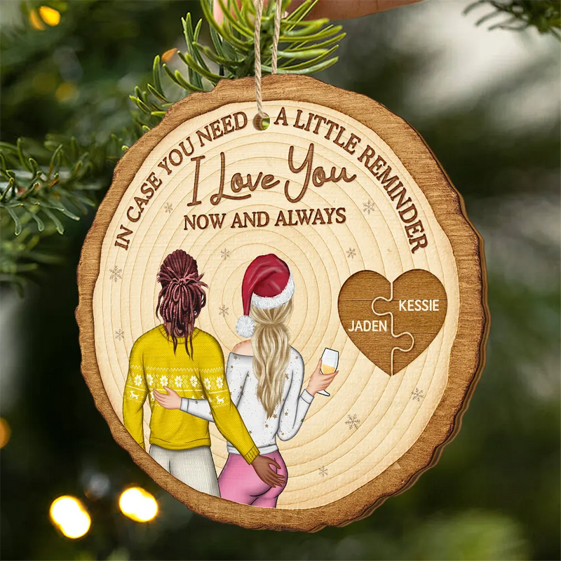 Christmas,Gift For Couples,Gift For Husband,Gift For Wife,Gift For Boyfriend,Happy - In Case You Need A Little Reminder Couple - Personalized Custom Shaped Wooden Ornament
