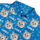 Cat Lovers,Pet Lovers,Dog Lovers,Dog Mom,Dog Dad,Cat Mom,Cat Dad,Happy - Custom Photo Funny Pet Face Pattern Dog Cat Family - Personalized Hawaiian Shirt