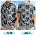 Cat Lovers,Pet Lovers,Dog Lovers,Dog Mom,Dog Dad,Cat Mom,Cat Dad,Happy - Custom Photo Funny Pet Face Pattern Dog Cat Family - Personalized Hawaiian Shirt