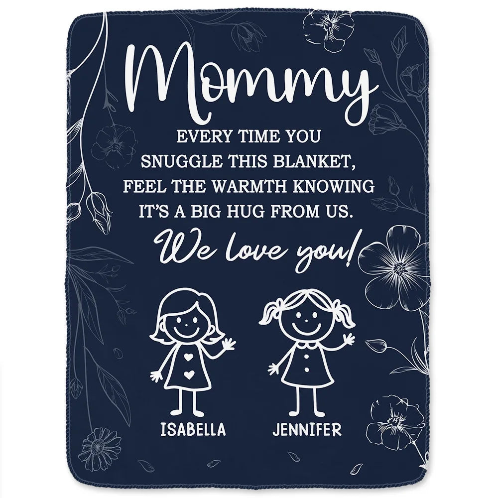 Gift For Mother,Gift For Grandma,Love,Stick Figure,Gift For Grandpa,Gift For Father - Grandpa Grandma Every Time You Snuggle This Blanket - Personalized Fleece Blanket, Sherpa Blanket