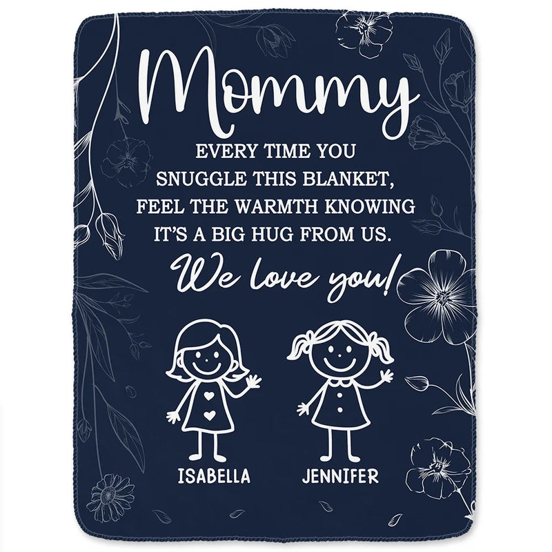 Gift For Mother,Gift For Grandma,Love,Stick Figure,Gift For Grandpa,Gift For Father - Grandpa Grandma Every Time You Snuggle This Blanket - Personalized Fleece Blanket, Sherpa Blanket